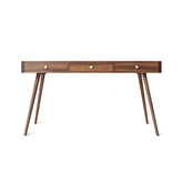 ONIJA  heesham Wooden Finish Study Table for Students Laptop Office Desk Workstation Writing Tables Natural Finish (3 Drawer)